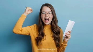 mujer emocionada con boleto de preventa anahuac 2026