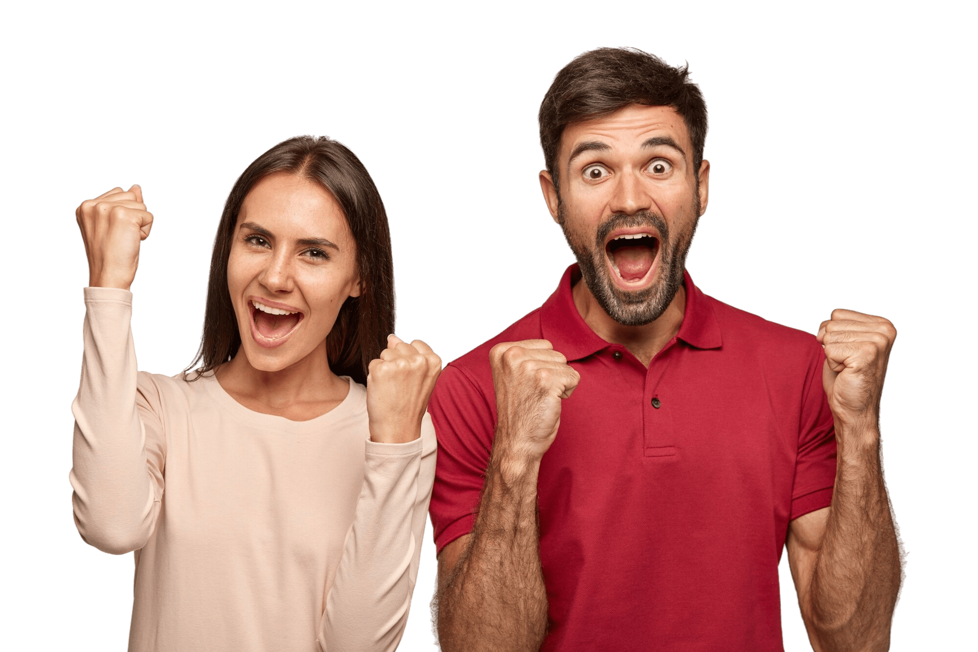 alegres-dos-mujeres-hombres-levantan-punos-triunfo-tienen-trato-exitoso alegres-dos-mujeres-hombres-levantan-punos-triunfo-tienen-trato-exitoso
